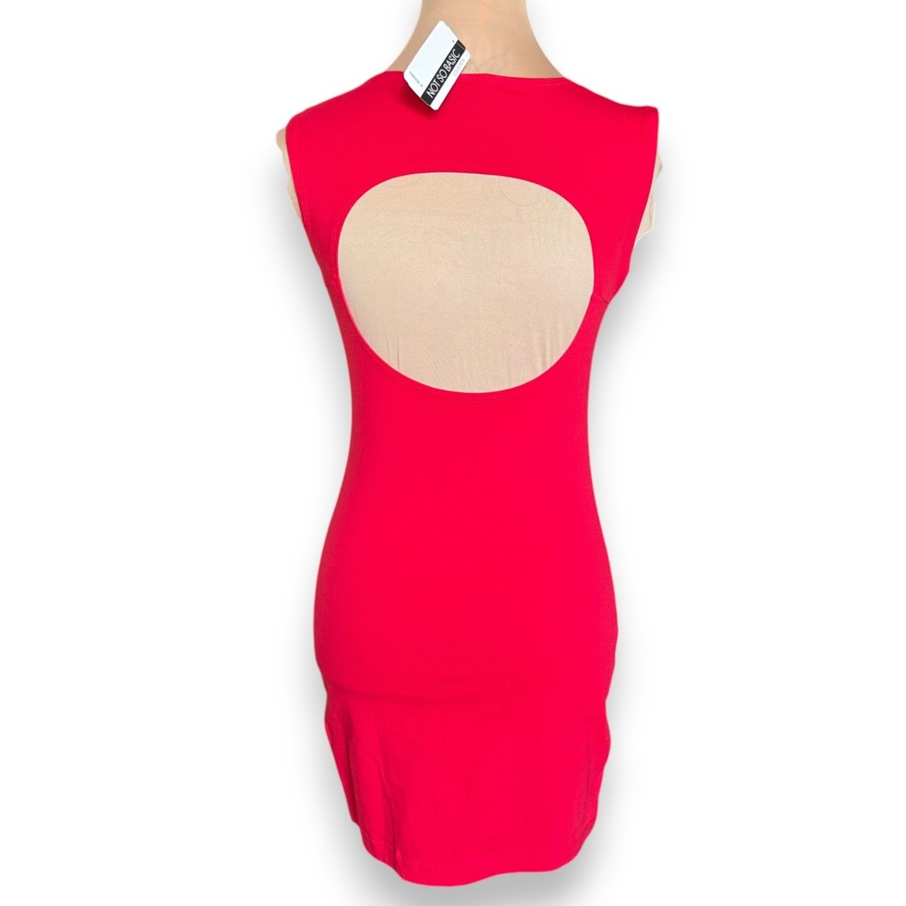 FOREVER 21 red bodycon dress open back sleeveless stretch small - Picture 3 of 8